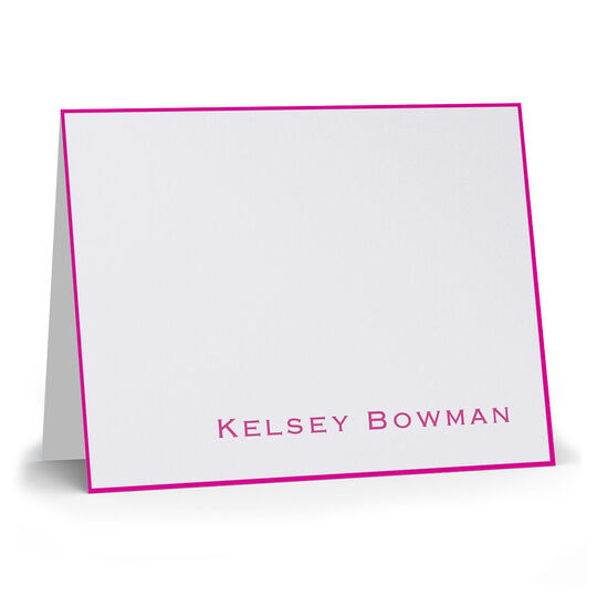 Charlotte Bordered Folded Note Cards- Raised Ink